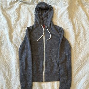 Blue grey heathered zip up hoodie size 4 (Small)